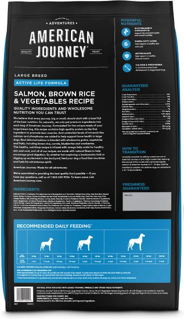 American Journey Active Life Formula Large Breed Salmon, Brown Rice & Vegetables Recipe Dry Dog Food 4 American Journey Active Life Formula Large Breed Salmon, Brown Rice & Vegetables Recipe Dry Dog Food - Image 2