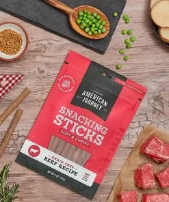 American Journey Beef Recipe Grain-Free Soft & Chewy Snacking Sticks Dog Treats -American Journey Store 151154 PT2. SY630 V1553098631