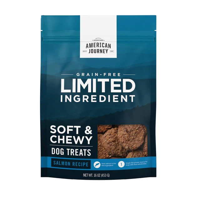 American Journey Limited Ingredient Grain-Free Salmon Recipe Soft & Chewy Dog Treats 3 American Journey Limited Ingredient Grain-Free Salmon Recipe Soft & Chewy Dog Treats