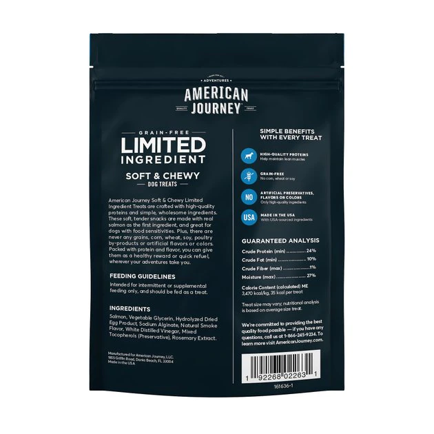 American Journey Limited Ingredient Grain-Free Salmon Recipe Soft & Chewy Dog Treats 4 American Journey Limited Ingredient Grain-Free Salmon Recipe Soft & Chewy Dog Treats - Image 2