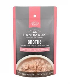American Journey Landmark Broths Tuna, Anchovies & Whitefish Recipe Wet Cat Food Complement Pouches, 1.4 oz case of 16