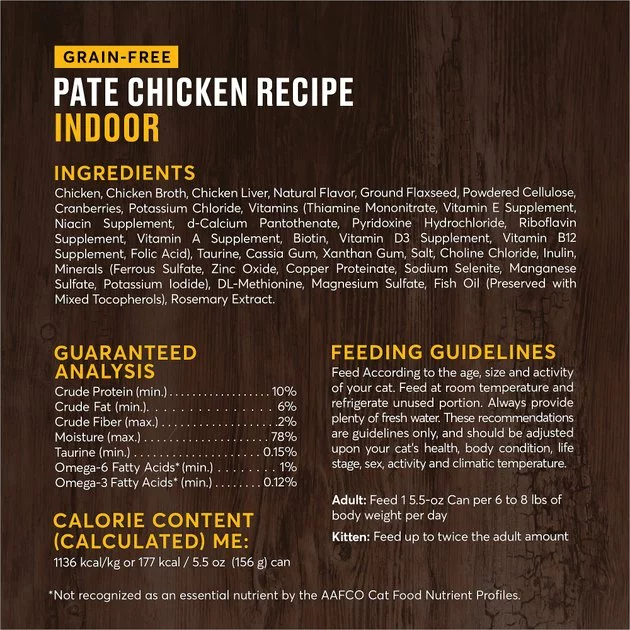 American Journey Indoor Pate Chicken Recipe Grain-Free Canned Cat Food, 5.5-oz, case of 24 9 American Journey Indoor Pate Chicken Recipe Grain-Free Canned Cat Food, 5.5-oz, case of 24 - Image 7