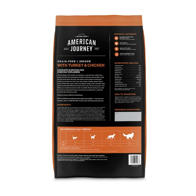 American Journey Indoor Recipe with Turkey & Chicken Grain-Free Dry Cat Food, 12-lb bag 4 American Journey Indoor Recipe with Turkey & Chicken Grain-Free Dry Cat Food, 12-lb bag - Image 2