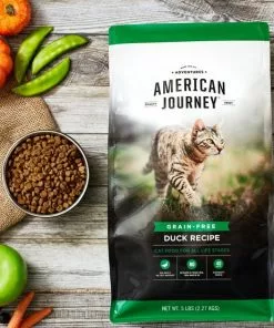 Bundle: American Journey Duck Recipe Grain-Free Dry Cat Food, 12-lb bag & Minced Poultry & Seafood in Gravy Variety Pack Grain-Free Canned Cat Food, 3-oz, case of 24 -American Journey Store 253015 PT2. SY630 V1600797110