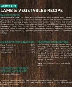 American Journey Active Life Formula Lamb & Garden Vegetables Recipe Canned Dog Food, 12.5-oz, case of 12 -American Journey Store 286575 PT2. SY630 V1632754092