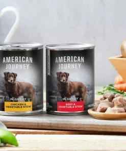 American Journey Active Life Formula Chicken, Brown Rice & Vegetables Recipe Dry Food + Stews Poultry & Beef Grain-Free Canned Dog Food -American Journey Store 292576 PT5. SY630 V1620012142