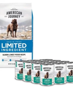 American Journey Limited Ingredient Salmon & Sweet Potato Recipe Grain-Free Dry Food + Limited Ingredient Diet Lamb & Sweet Potato Recipe Grain-Free Canned Dog Food