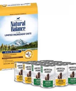Natural Balance||American Journey Natural Balance L.I.D. Limited Ingredient Diets Grain-Free Duck & Potato Formula Dry Food + American Journey Limited Ingredient Poultry Grain-Free Canned Dog Food