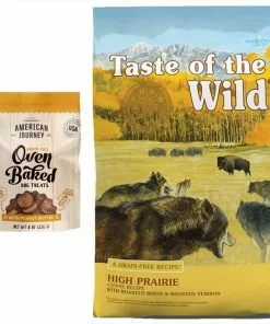 Taste of the Wild||American Journey Taste of the Wild High Prairie Grain-Free Dry Food + American Journey Peanut Butter Recipe Grain-Free Oven Baked Crunchy Biscuit Dog Treats