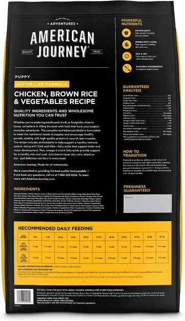 American Journey Active Life Formula Puppy Chicken, Brown Rice & Vegetables Recipe Dog Food, 28-lb bag + American Journey Beef Recipe Grain-Free Soft & Chewy Training Bits Dog Treats, 4-oz bag 5 American Journey Active Life Formula Puppy Chicken, Brown Rice & Vegetables Recipe Dog Food, 28-lb bag + American Journey Beef Recipe Grain-Free Soft & Chewy Training Bits Dog Treats, 4-oz bag - Image 3
