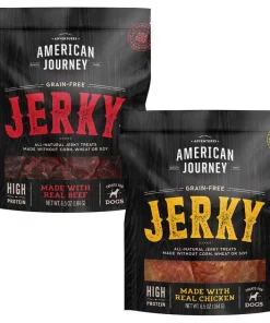 American Journey Beef Jerky Grain-Free Dog Treats, 6.5-oz bag + American Journey Chicken Jerky Grain-Free Dog Treats, 6.5-oz bag