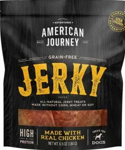 American Journey Beef Jerky Grain-Free Dog Treats, 6.5-oz bag + American Journey Chicken Jerky Grain-Free Dog Treats, 6.5-oz bag -American Journey Store 297684 PT4. SY630 V1621270363