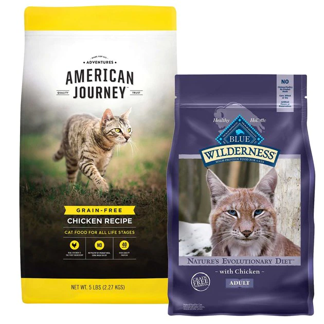 American Journey||Blue Buffalo American Journey Chicken Recipe Grain-Free Dry Cat Food, 5-lb bag + Blue Buffalo Wilderness Chicken Recipe Grain-Free Dry Cat Food, 6-lb bag 3 American Journey||Blue Buffalo American Journey Chicken Recipe Grain-Free Dry Cat Food, 5-lb bag + Blue Buffalo Wilderness Chicken Recipe Grain-Free Dry Cat Food, 6-lb bag