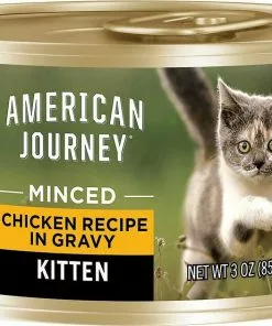 American Journey Kitten Chicken Recipe Grain-Free Dry Cat Food, 5-lb bag + American Journey Kitten Minced Chicken Recipe in Gravy Grain-Free Canned Cat Food, 3-oz, case of 24 -American Journey Store 297740 PT4. SY630 V1621306054