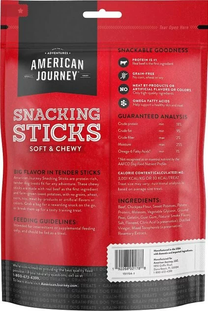 American Journey Lamb Recipe Grain-Free Soft & Chewy Snacking Sticks Dog Treats, 6-oz bag + American Journey Beef Recipe Grain-Free Soft & Chewy Snacking Sticks Dog Treats, 6-oz bag 9 American Journey Lamb Recipe Grain-Free Soft & Chewy Snacking Sticks Dog Treats, 6-oz bag + American Journey Beef Recipe Grain-Free Soft & Chewy Snacking Sticks Dog Treats, 6-oz bag - Image 7