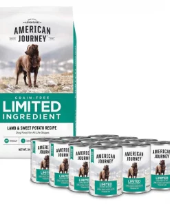 American Journey Limited Ingredient Lamb & Sweet Potato Recipe Grain-Free Dry Dog Food, 24-lb bag + American Journey Limited Ingredient Diet Lamb & Sweet Potato Recipe Grain-Free Canned Dog Food, 12.5-oz, case of 12