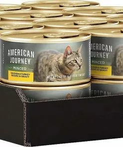 American Journey||Wellness American Journey Minced Chicken & Turkey Recipe in Gravy Grain-Free Canned Cat Food, 3-oz, case of 24 + Wellness Minced Chicken Dinner Grain-Free Canned Cat Food, 3-oz, case of 24 -American Journey Store 297762 PT3. SY630 V1623339153