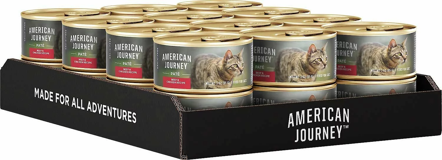 American Journey||Wellness American Journey Pate Beef & Chicken Recipe Grain-Free Canned Cat Food, 3-oz, case of 24 + Wellness Complete Health Adult Beef & Chicken Formula Grain-Free Canned Cat Food, 3-oz, case of 24 6 American Journey||Wellness American Journey Pate Beef & Chicken Recipe Grain-Free Canned Cat Food, 3-oz, case of 24 + Wellness Complete Health Adult Beef & Chicken Formula Grain-Free Canned Cat Food, 3-oz, case of 24 - Image 4