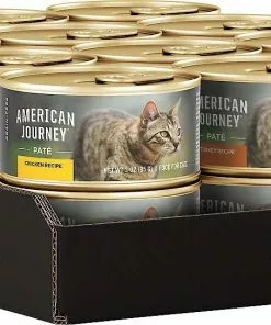American Journey||Wellness American Journey Pate Poultry & Beef Variety Pack Grain-Free Canned Cat Food, 3-oz, case of 24 + Wellness Complete Health Poultry Lovers Pate Variety Pack Grain-Free Canned Cat Food, 5.5-oz, case of 30 -American Journey Store 297792 PT3. SY630 V1621290130
