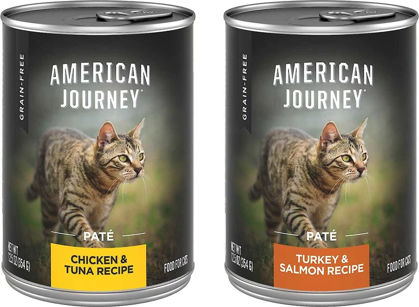 American Journey||Wellness American Journey Pate Poultry & Seafood Variety Pack Grain-Free Canned Cat Food, 12.5-oz, case of 12 + Wellness Complete Health Poultry Lovers Pate Variety Pack Grain-Free Canned Cat Food, 5.5-oz, case of 30 4 American Journey||Wellness American Journey Pate Poultry & Seafood Variety Pack Grain-Free Canned Cat Food, 12.5-oz, case of 12 + Wellness Complete Health Poultry Lovers Pate Variety Pack Grain-Free Canned Cat Food, 5.5-oz, case of 30 - Image 2