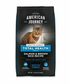 American Journey Sensitive Stomach Total Health Formula Salmon & Brown Rice Recipe Dry Cat Food, 15lb bag -American Journey Store 299544 PT8. SY630 V1630080698