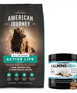 American Journey||PetHonesty American Journey Active Life Formula Lamb, Brown Rice & Vegetables Recipe Dry Food + PetHonesty Hemp Calming Anxiety & Hyperactivity Soft Chews Dog Supplement