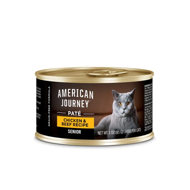 American Journey Senior Pate Chicken & Beef Recipe Canned Cat Food 3 American Journey Senior Pate Chicken & Beef Recipe Canned Cat Food