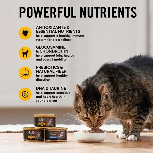 American Journey Senior Pate Chicken & Beef Recipe Canned Cat Food 7 American Journey Senior Pate Chicken & Beef Recipe Canned Cat Food - Image 5