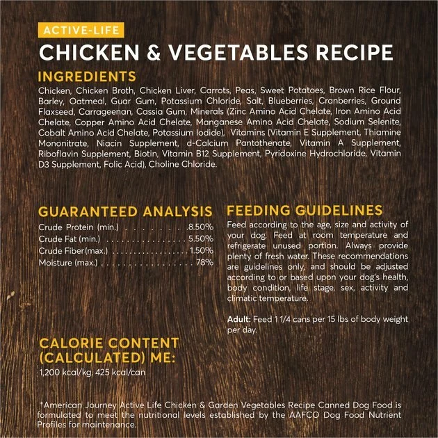 American Journey Active Life Formula Chicken & Garden Vegetables Recipe Canned Dog Food + Chicken, Brown Rice & Vegetables Recipe Dry Food 6 American Journey Active Life Formula Chicken & Garden Vegetables Recipe Canned Dog Food + Chicken, Brown Rice & Vegetables Recipe Dry Food - Image 4