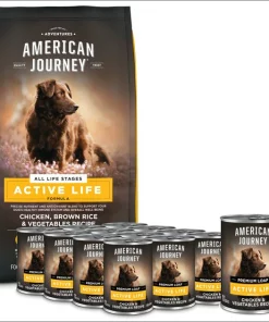 American Journey Active Life Formula Chicken & Garden Vegetables Recipe Canned Food + Chicken, Brown Rice & Vegetables Recipe Dry Dog Food, 4-lb bag