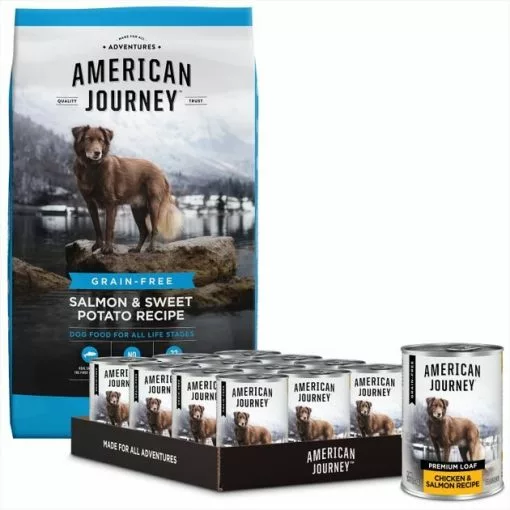 American Journey Chicken & Salmon Recipe Canned Food + Salmon & Sweet Potato Recipe Dry Dog Food -American Journey Store 574646 MAIN. SY630 V1657660393